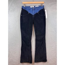 New PTCL Women's Black Corduroy Flare Jeans Western Style Blue size 31 picture