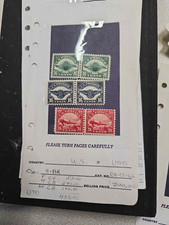 1923 US Airmail Stamps Lot 6c 8c 16c 24c Used Duplex Cancel In Album picture