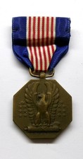 VINTAGE Soldier's Medal with Sewn Slotted Brooch with Great Patina picture