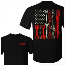 Milwaukee Tools USA Flag Vintage Mechanic Cotton T-shirt picture