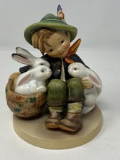 Vintage Goebel Hummel Playmates TMK4 Figurine 1960s W Germany Boy With Rabbits picture