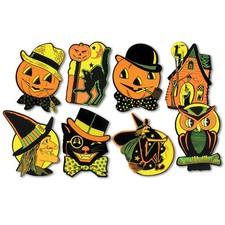 Beistle Pkgd Halloween Cutouts 8.5 One Size, Orange, Black, Yellow & Green picture