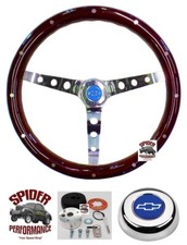 1960-1969 Chevrolet pickup wood steering wheel BLUE BOWTIE 15