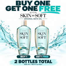 BUY ONE GET ONE FREE Avon Skin So Soft Original Bath Oil 16.9oz Jojoba Oil picture