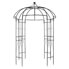 207*207*270cm Courtyard Wrought Iron Gazebo Iron Arch Black picture