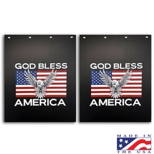 GOD BLESS AMERICA EAGLE Mud Flaps Poly  24” X 30” Logo (pair) KENWORTH picture