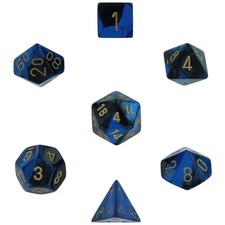 Dice Chessex Gemini: Black Blue/Gold (7) picture