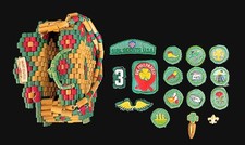 c. 1949-1952 Japan Girl Scouts USA Lot Bead Purse Patches Pin Troop 3 Overseas picture