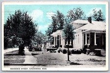 K34/ Greenwood Mississippi Postcard c1920s Residence Street Homes 288 picture