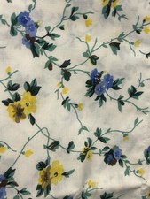 Vtg Laura Ashley Priory Polyanthus Floral Valance Yellow Blue Brown Cottagecore picture