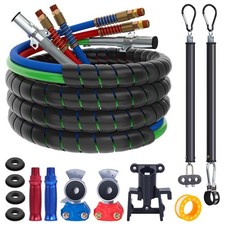 CheeMuii 15FT Semi Truck Air Lines Kit 3-in-1 15FT-Red&Blue, Red & Blue picture