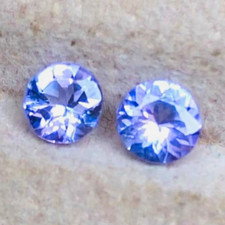 Matched Pair Natural Tanzanite Round 4.5 mm, 0.75 cttw loose gemstones picture