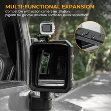 Aluminum Rearview Mirror Rain Visor Guard For Jeep Wrangler JK With GoPro Mount picture