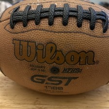 Wilson GST 1780 Composite Leather NFHS Football, Brown/White/Black picture