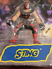 Vintage 1998 WCW Sting Keychain Wrestler Toy Biz NIP Wolfpac Original Kmart Tag picture