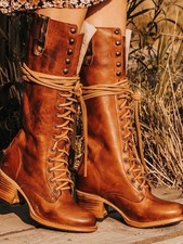 Freebird Handmade Grany Cognac Genuine Leather Zip-Up Boots Size 8 W/Box picture