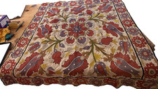 Vintage Bright Uzbek Hand Embroidered Suzani Panel B512 picture