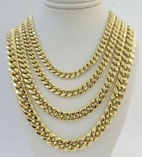 Real 14K Yellow Gold Miami Cuban Link Chain Necklace 6mm–9mm — 8