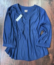 NWT Chico’s Vibrant Royal Blue Popover Tunic Top Women's Size 3 Light and Airy picture