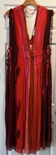 ZARA RED SLEEVELESS TIE DYE MIDI MAXI SUMMER BEACH DRESS COVERUP SIZE L 12/14 picture