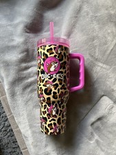 Buc-ee's 40oz Stainless Steel Tumbler Pink  Cheetah Leopard Pattern Travel Cup picture