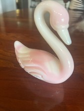 Fenton rosalene swan stunning. embossed logo. MInt condition picture