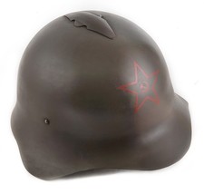 Russian M36 SSh-36 World War Two Helmet with Hammer and Sickle Hand Aged picture