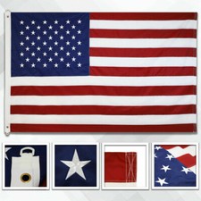 Embroidered American Flag 6x10ft Large Embroidered USA Flag 6' x 10' 200D picture