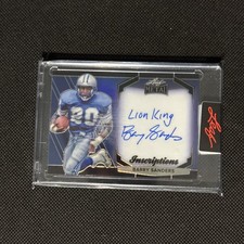 2025 Leaf Heroes Metal BARRY SANDERS Inscriptions “Lion King” AUTO Blue SP LIONS picture