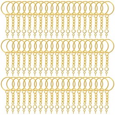 Audab 360Pcs Gold Keychain Bulk, 120Pcs Key Rings with Chain and gold picture