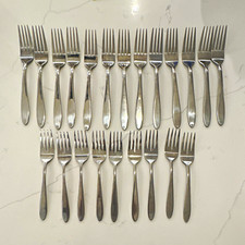 Oneida Mooncrest Stainless Flatware Replacement Forks Lot 22 (13 Dinner 9 Salad) picture