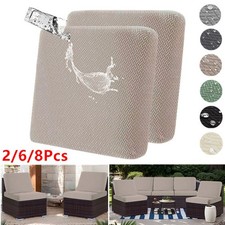 2/6/8Pcs Stretch Patio Cushion Covers Waterproof Outdoor Couch Cover Replacement picture