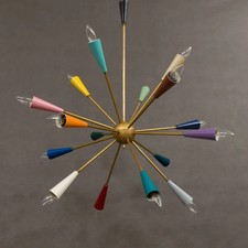 Colorful Sputnik Chandelier in the style of Stilnovo Vintage Collection Lamp picture