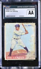 🔥1933 Goudey Lou Gehrig #160 CGC AA New York Yankees HOF 📈 picture