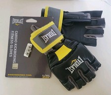 New Everlast Cardio 1200030 Kickboxing Fitness Gloves Black & Yellow Size L/XL picture