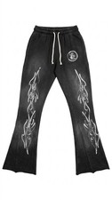 Black Hellstar Sweatpants Black/Flames Size S picture