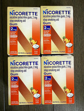 Lot of 4 Nicorette Nicotine Gum 2mg Fruit Chill 100 Ct Exp 2029/02 picture