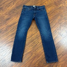 J Crew Jeans Mens 30 Tapered Slim Dark Wash Stretch Kurabo Denim Japan 250 picture