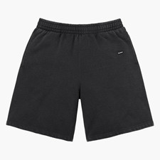 Supreme Men's Black Solid Sweatshorts w/ Box Logo Accent, Regular Size Type picture