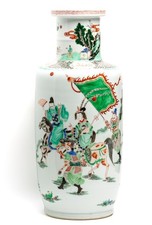 Chinese Vase Porcelain Famille Verte Army Scene Tang Guo Ziyi Kangxi Mark 20th C picture