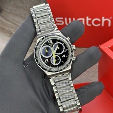 NEW✅ LIMITED✅ Swatch Irony SPRINKLED WATER Tachymeter Steel Men's Watch YVS411 picture