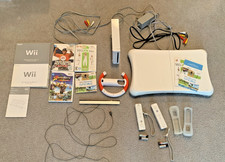 Nintendo Wii Console Bundle Complete + Wii Fit Board + 4 Wii Game steering wheel picture