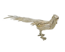 Spanish Sterling Silver Golden Pheasant Figurine Ornament Antique c1920s picture