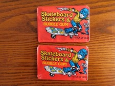 2 Vintage 1976 Donruss Skateboard Stickers Factory Sealed 50 year old Wax Packs picture