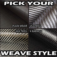 CARBON FIBER Fabric Cloth *Plain Weave / 2x2 Twill / 4Harness Satin* 3k 6k SALE picture