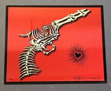 EMEK Bone Gun Art Print on Metal Poster Glossy Foil Like Velvet Revolver Aluminu picture