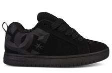 DC Shoes Mens Court Graffik Beveled Black Grey Skate Sneaker Padded Cupsole Logo picture