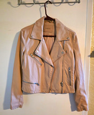BLANKNYC Women's Beige Moto Biker Jacket S Zip Front Lined Zipper Pockets, Sz S picture