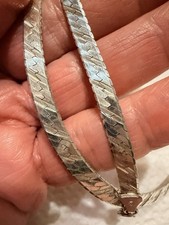 Vtg 925 SterSilver 24”-16g Awesome Herring Bone Necklace picture