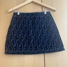 Fendi short denim skirt with monogram, Size S picture